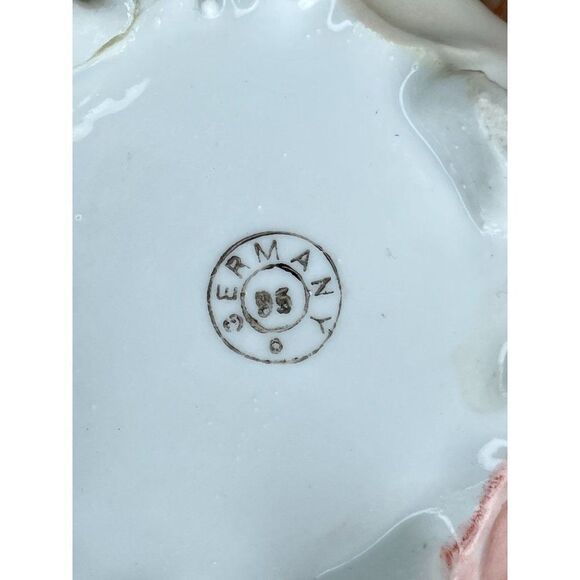 Hand Painted Porcelain Cream and Sugar Set Germany Violets - Picture 7 of 10